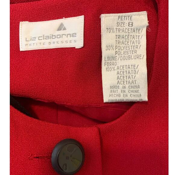 Liz Claiborne vintage red skirt and buttoned jacket suit set size 8 - Picture 3 of 12